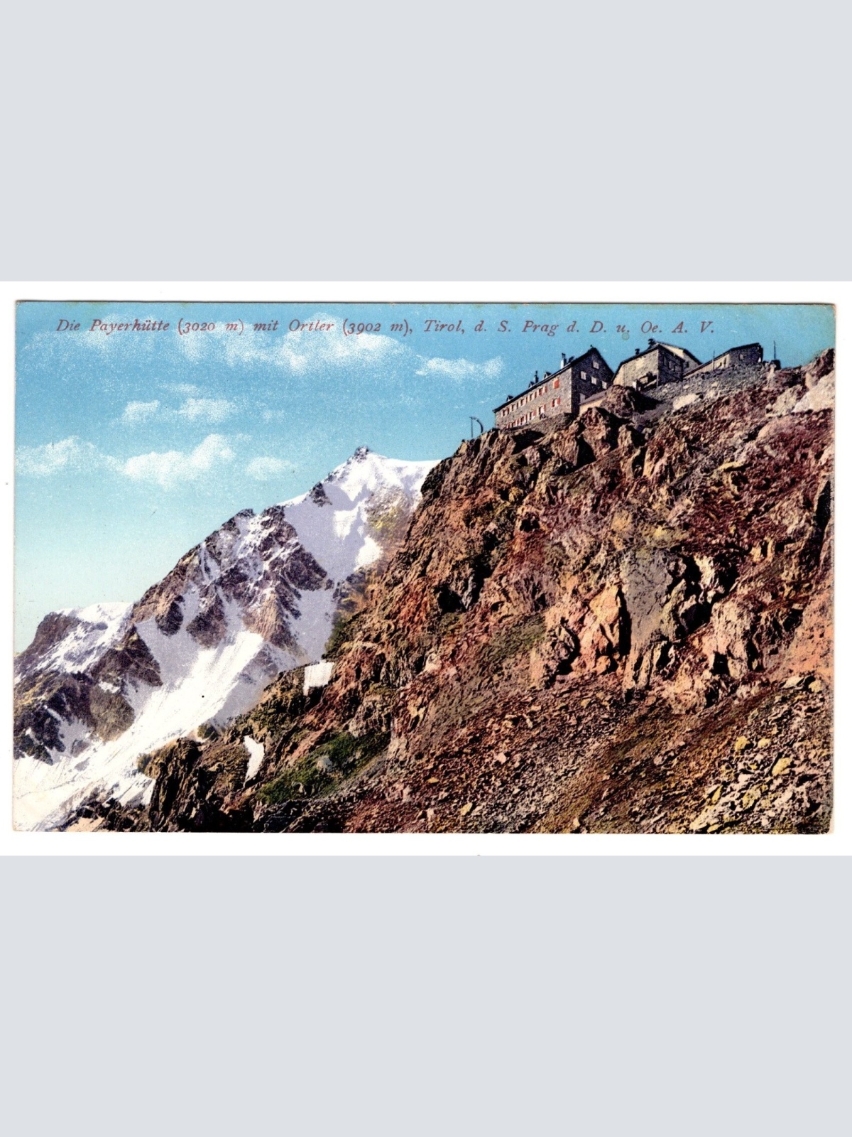 AK, Payerhütte mit Ortler, Italien, Ansichtskarte (S6921)