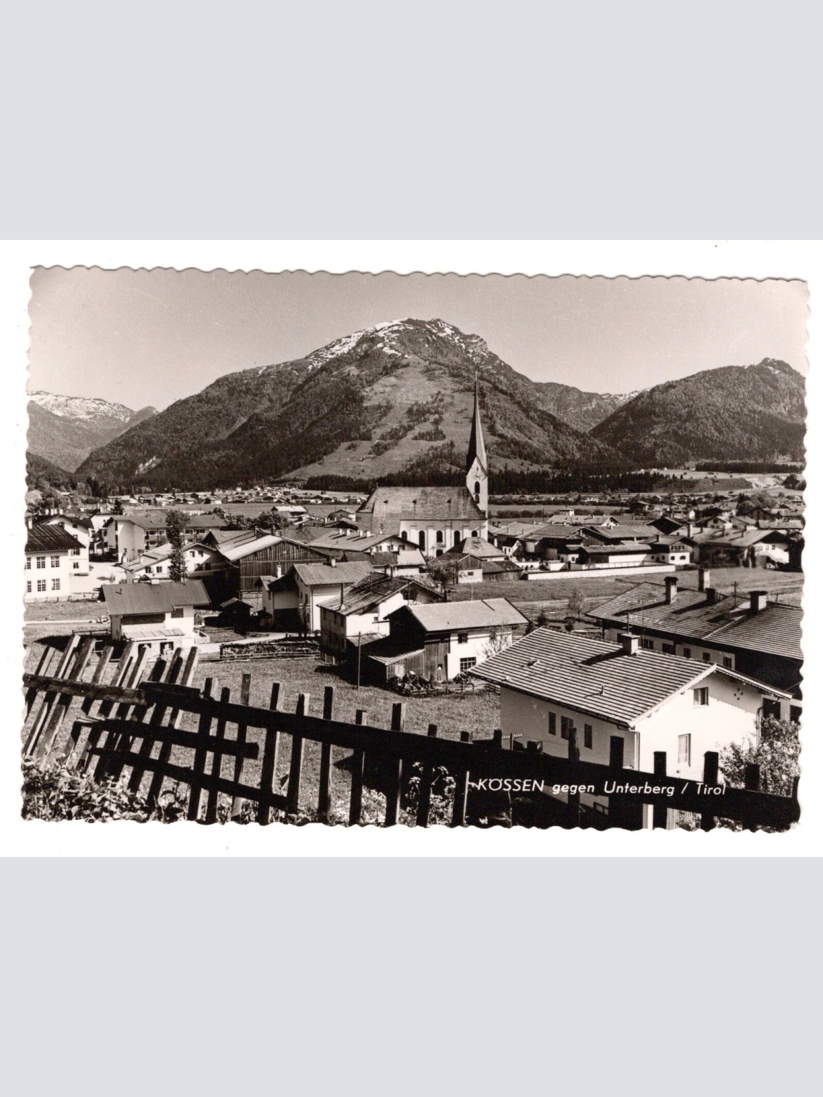 AK, Kössen gegen Unterberg, Tirol, Ansichtskarte (S6953)