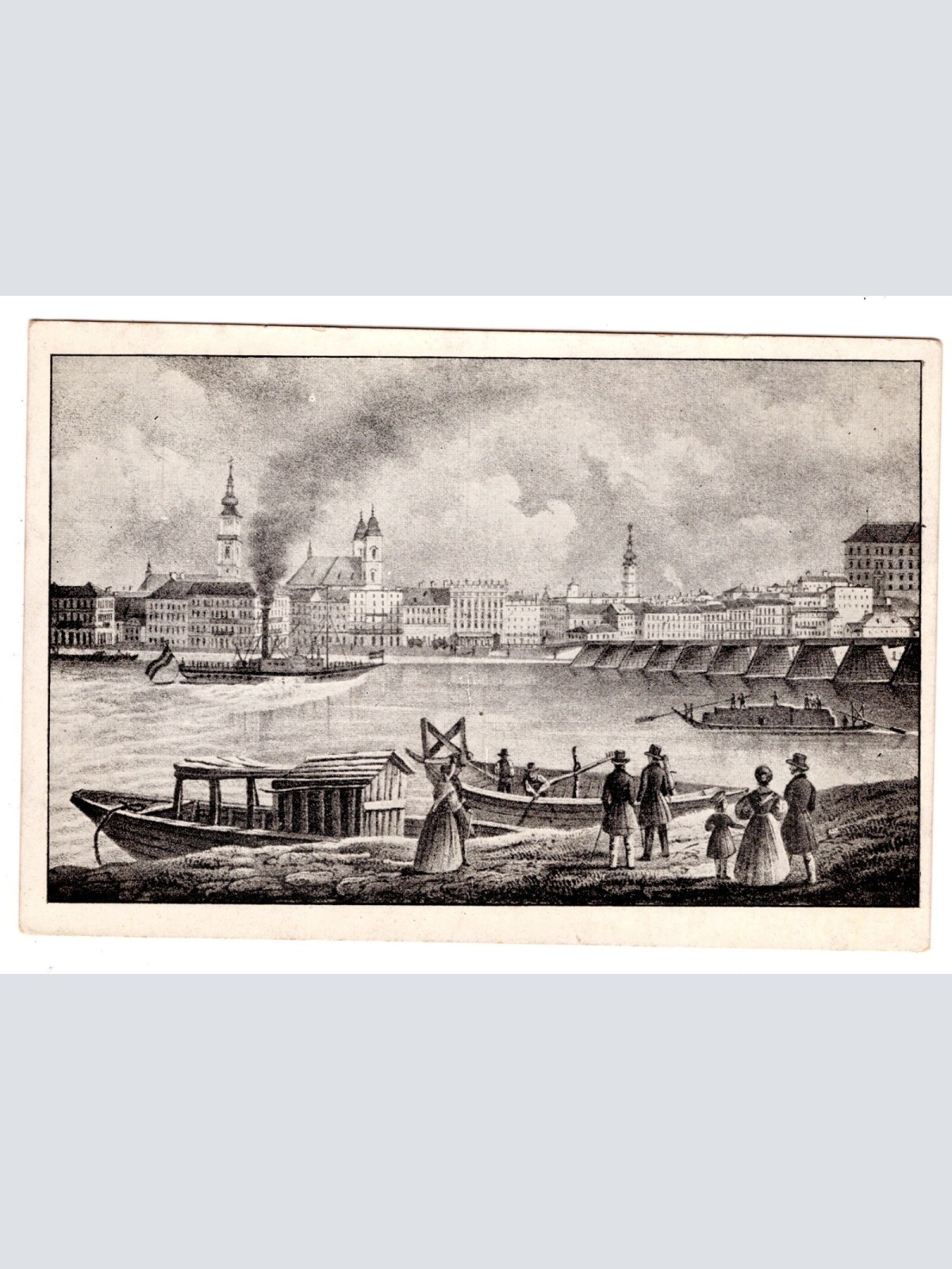 AK, Holzbrücke, Linz, Oberösterreich, Ansichtskarte (S6958)