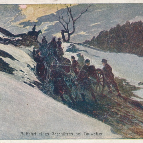 Rot - Kreuz Karte Nr. 358 AK auffahrt eines Geschützes (14550)