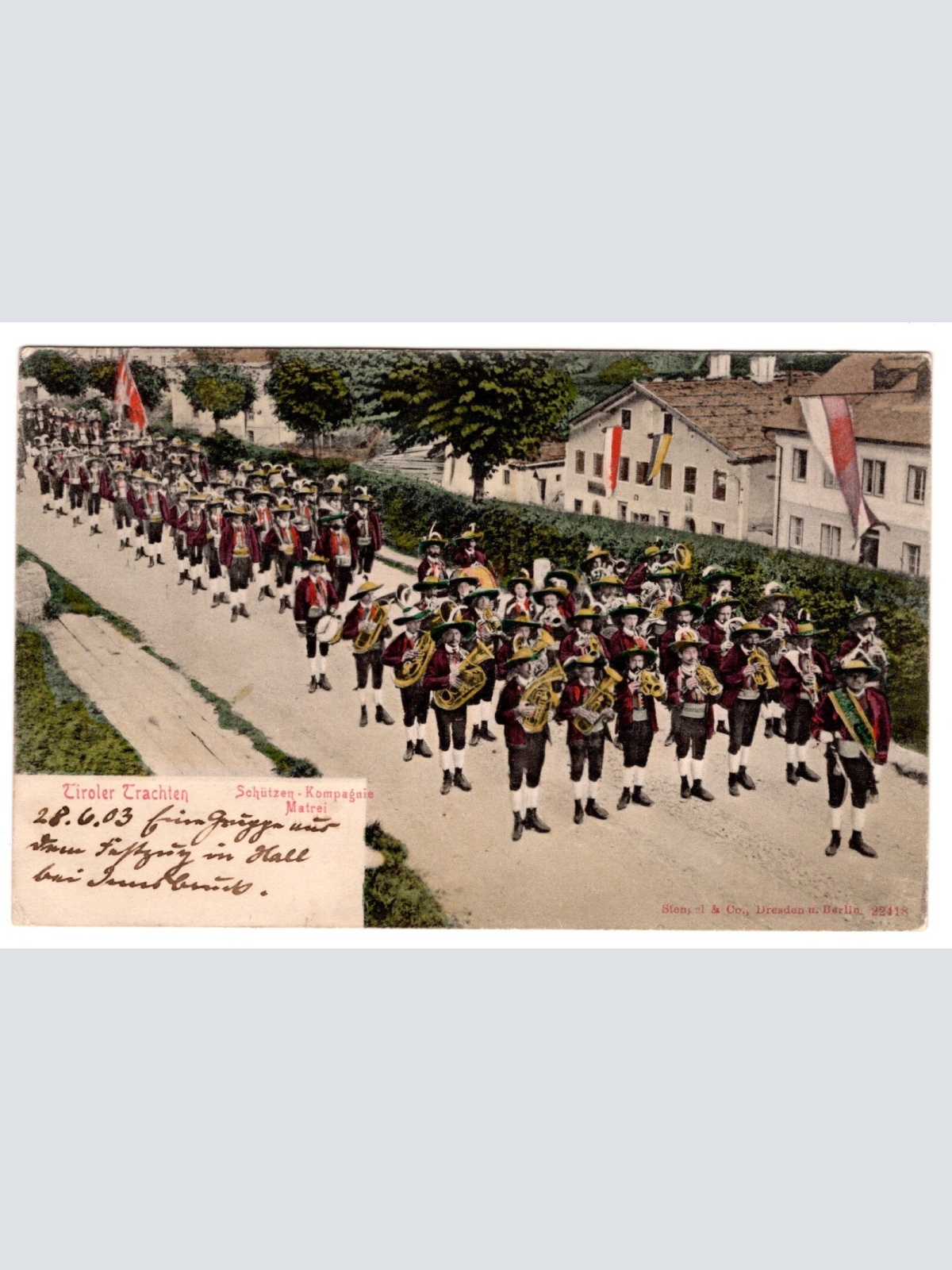 AK, Tiroler Trachten, Schützen-Kompanie Matrei, Ansichtskarte (S6979)