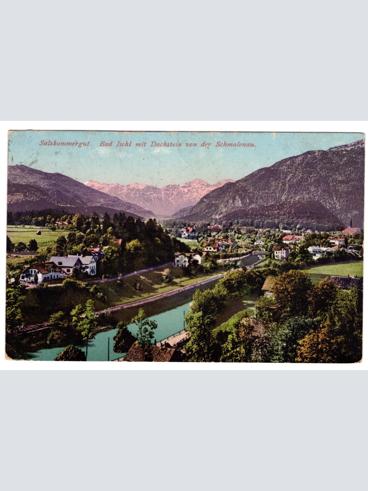 AK, Bad Ischl mit Dachstein, Oberösterreich, Ansichtskarte (S6993)