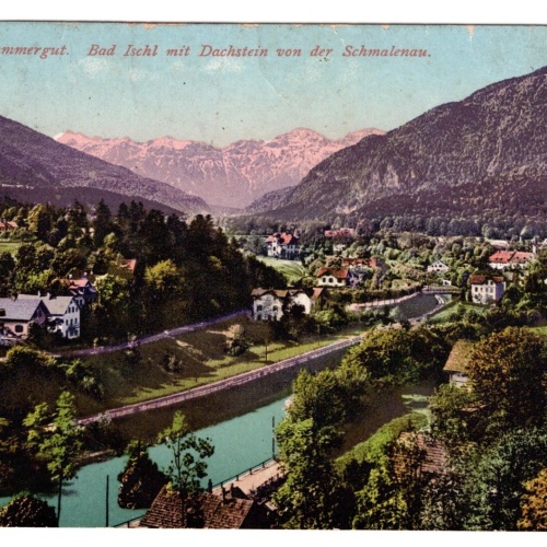 AK, Bad Ischl mit Dachstein, Oberösterreich, Ansichtskarte (S6993)