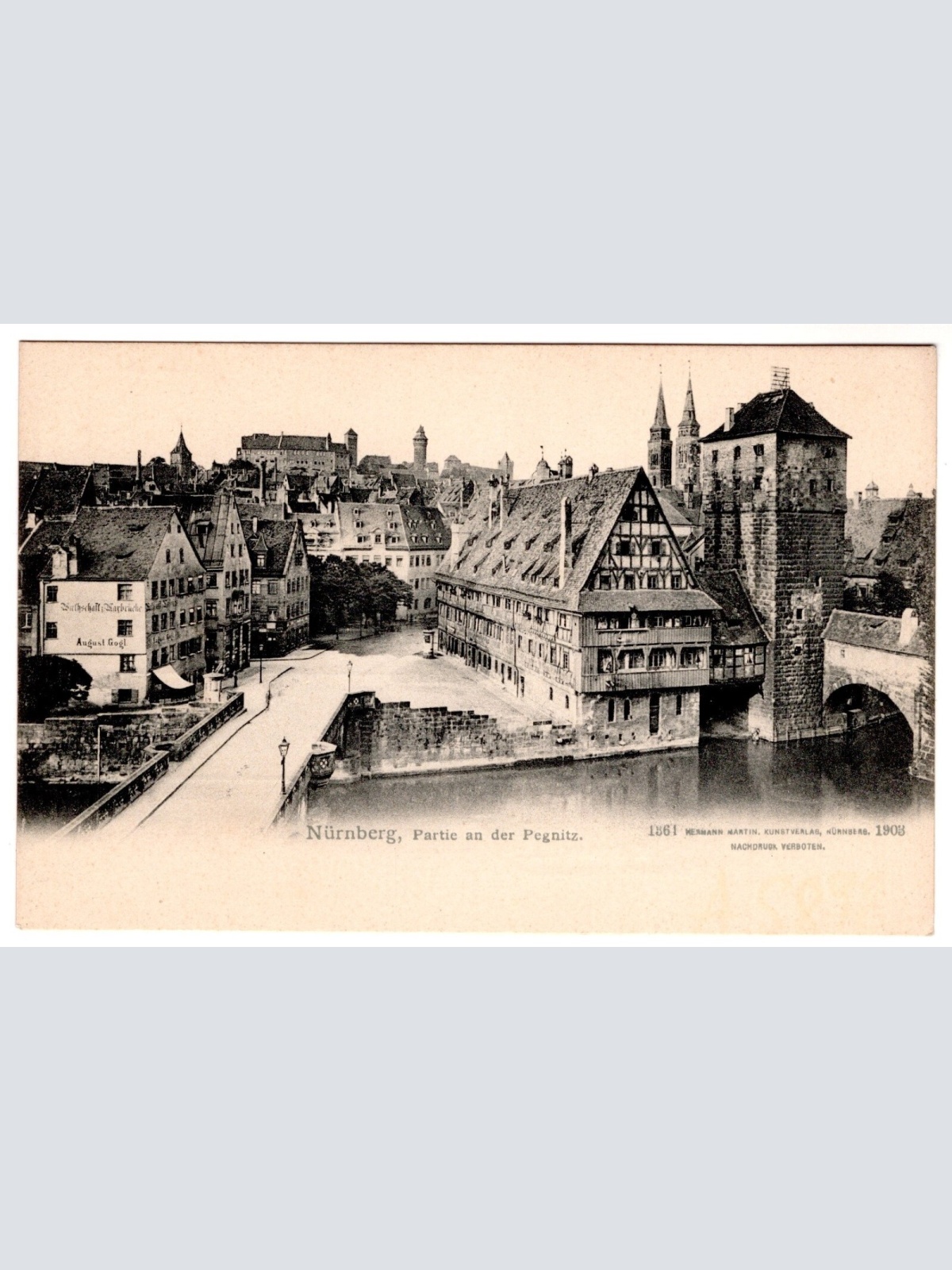 AK, Nürnberg, Partie an der Pegnitz, Bayern, Ansichtskarte (S7046)