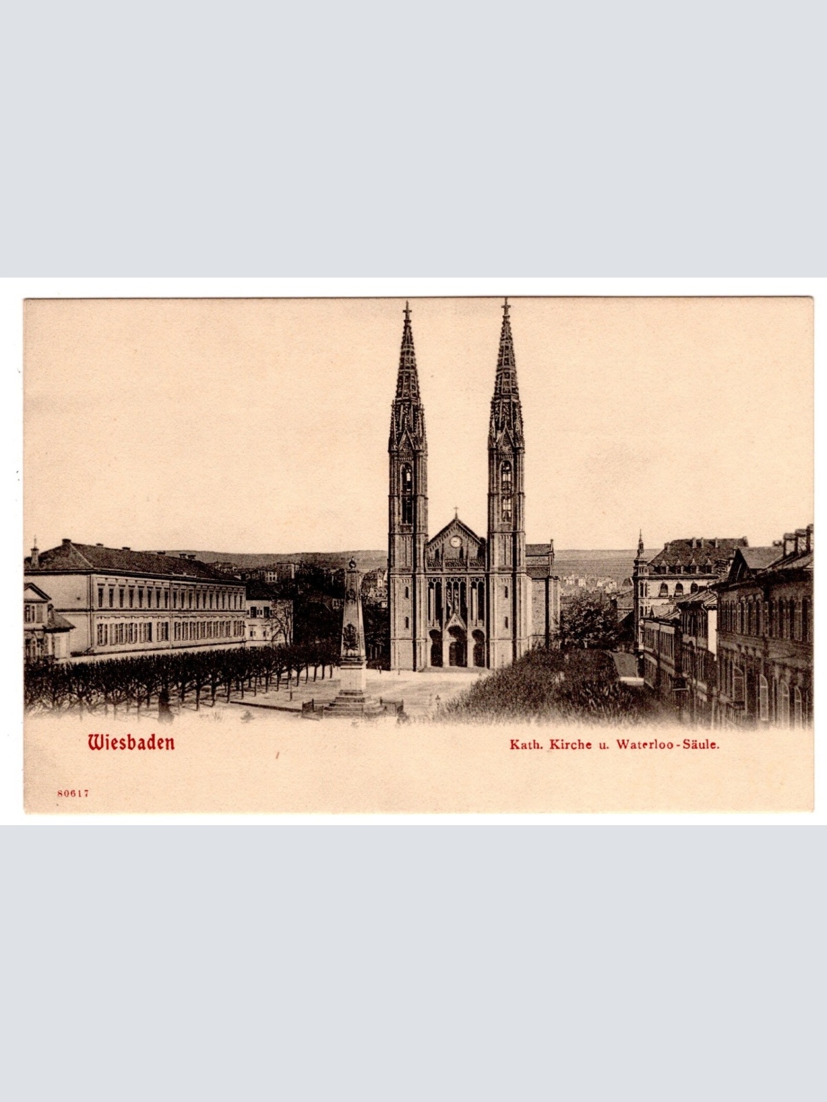AK, Wiesbaden, Kath Kirche, Hessen, Ansichtskarte (S7077)