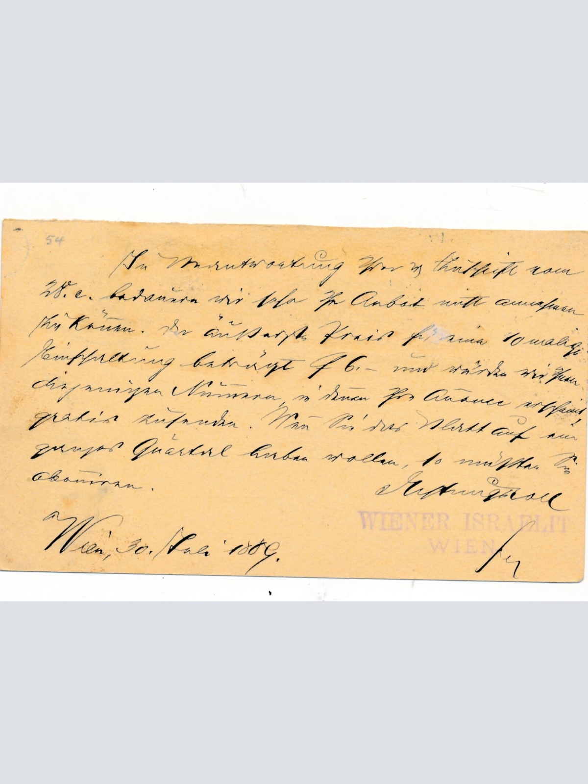 2 Kreuzer Ganzsachen - Karte 1889 aus Wien Alsergrund (Poln) (14579)