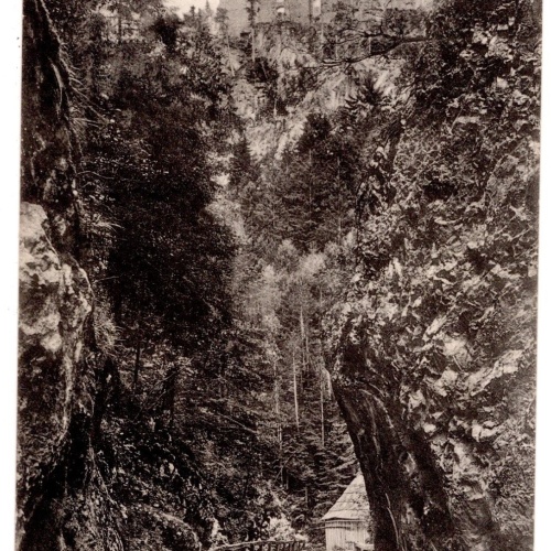 AK, Lange Brücke mit Ruine Gutenstein, Niederösterreich, Ansichtskarte (S7155)
