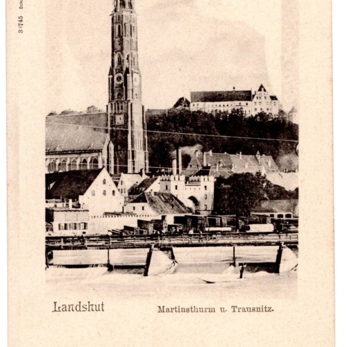AK, Landshut, Martinsthurm u. Trausnitz, Bayern, Ansichtskarte (S7168)