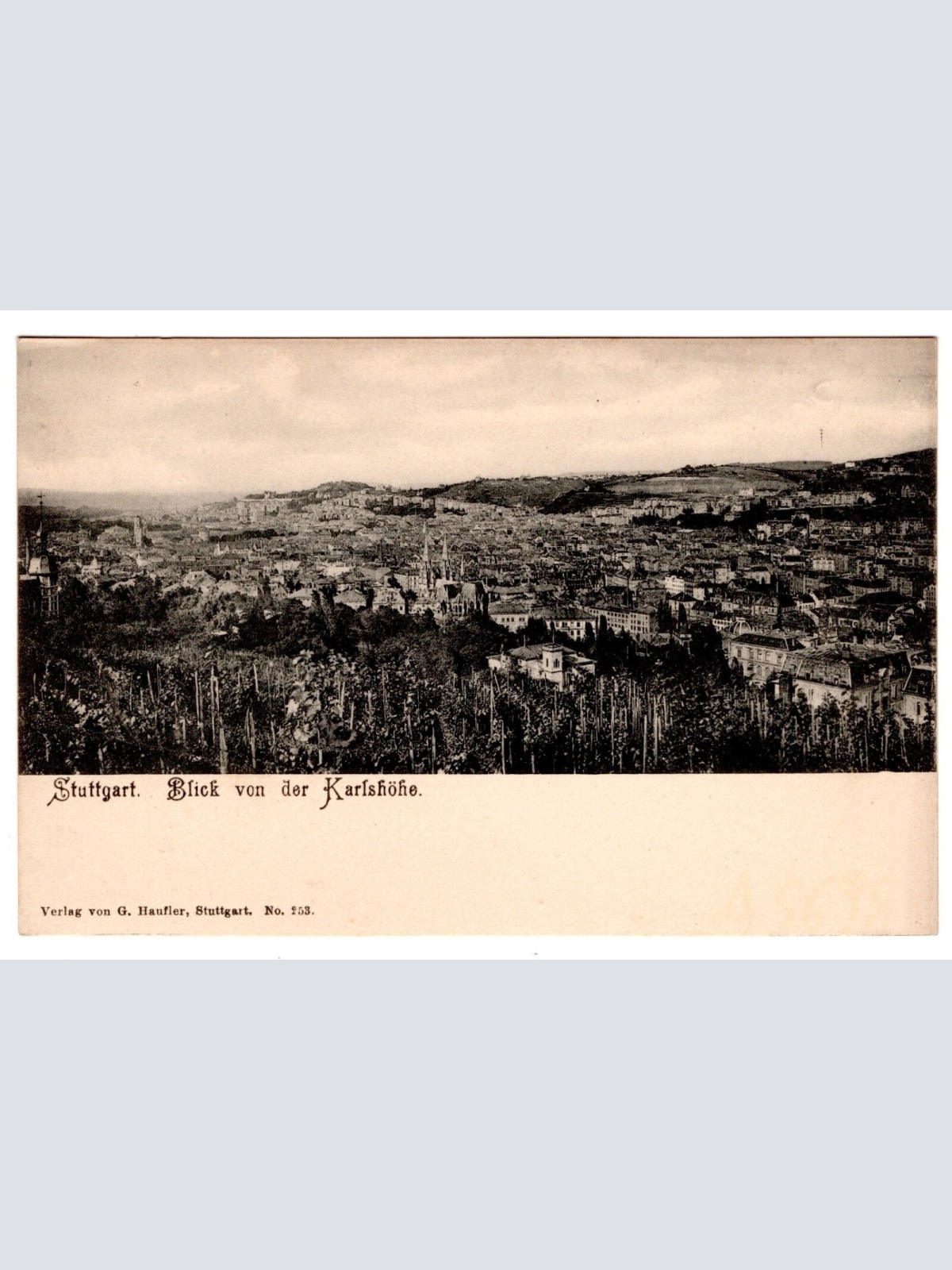 AK, Stuttgart, Blick von der Karlshöhe, Baden-Württemberg, Ansichtskarte (S7210)