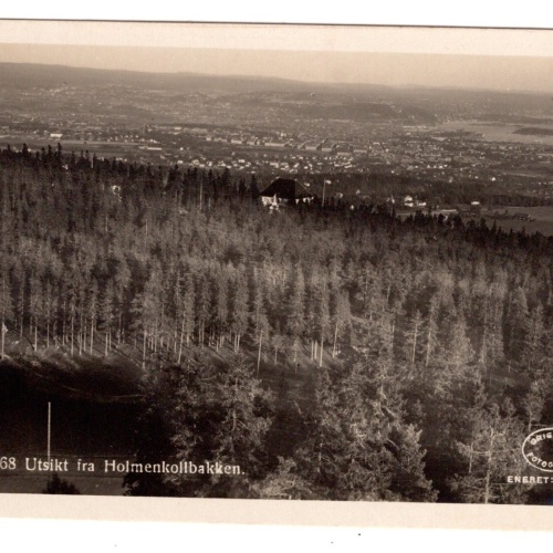 AK, Utsikt fra Holmenkollbakken, Oslo, Norwegen, Ansichtskarte (S7242)