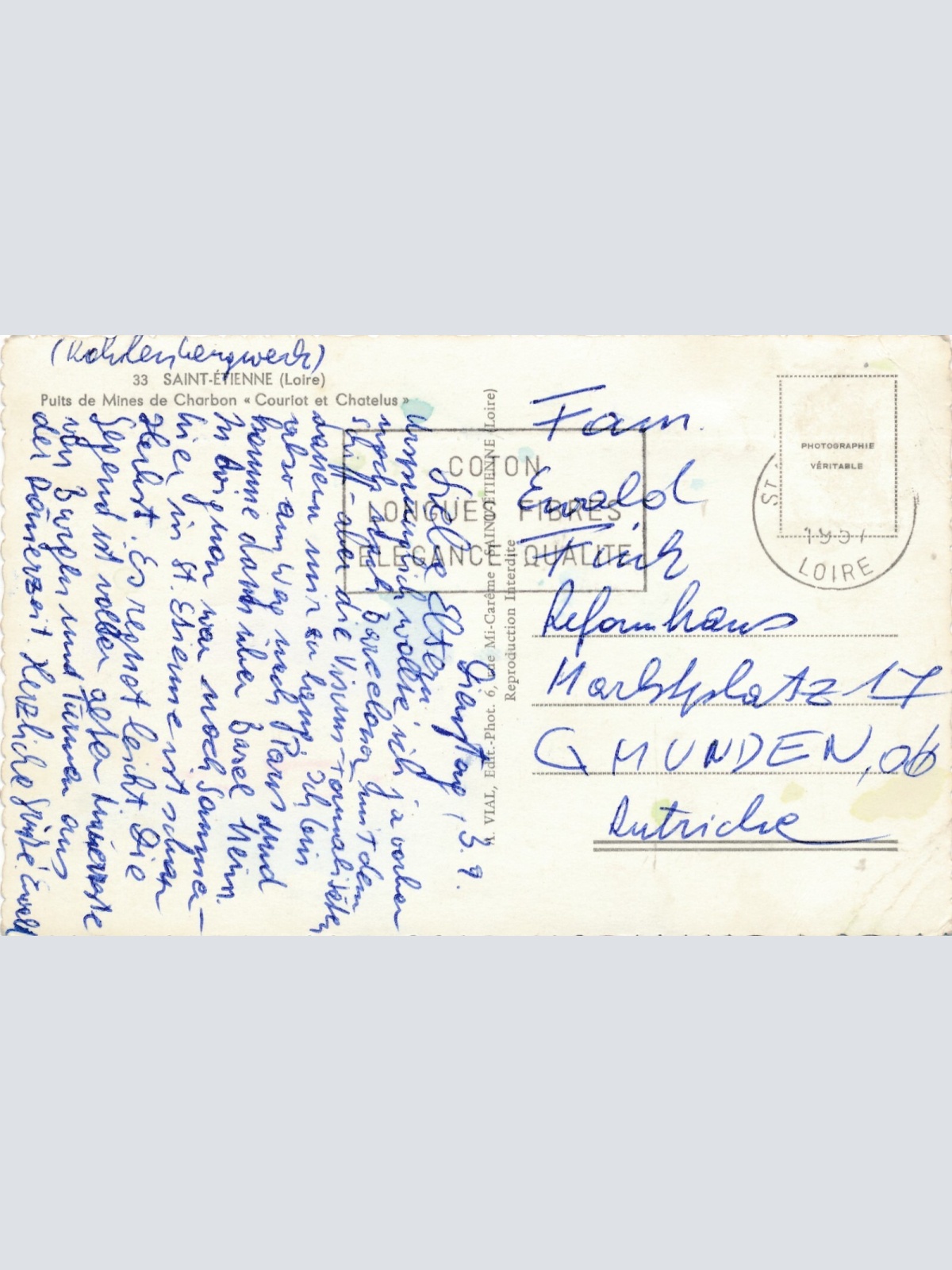 AK aus Saint Etienne mit Bahnhof Ansichtskarte (14517)