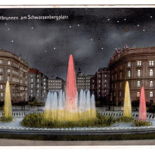 AK, Leuchtbrunnen am Schwarzenbergplatz, Wien, Ansichtskarte (S7320)