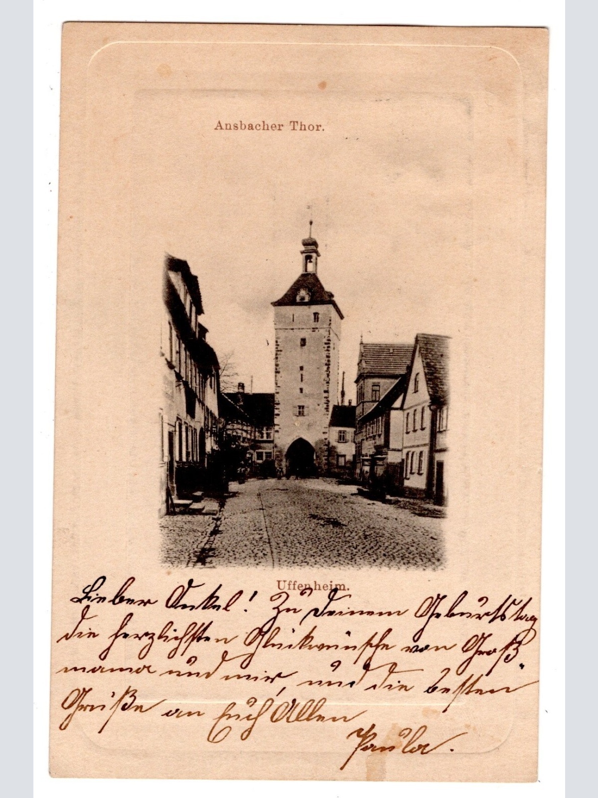 AK, Ansbacher-Thor, Uffenheim, Bayern, Ansichtskarte (S7327)