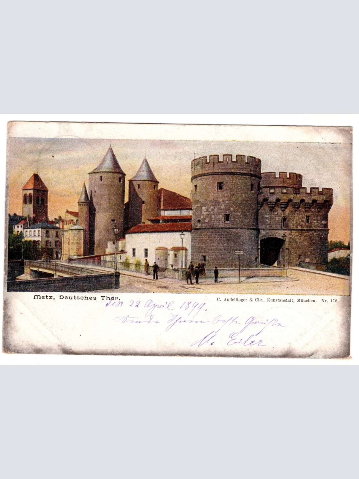 AK, Metz, Deutsches Thor, Frankreich, Ansichtskarte (S7365)