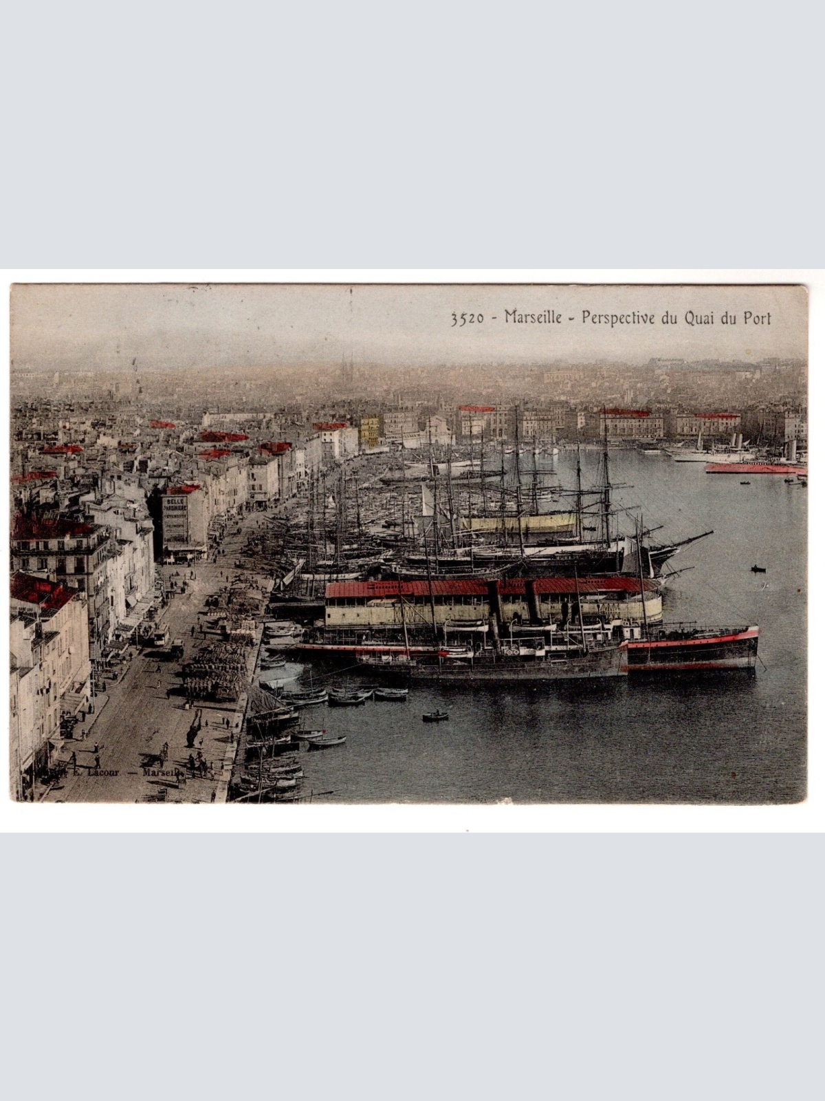 AK, Marseille, Perspective du Quai, Marius, Frankreich, Ansichtskarte (S7381)