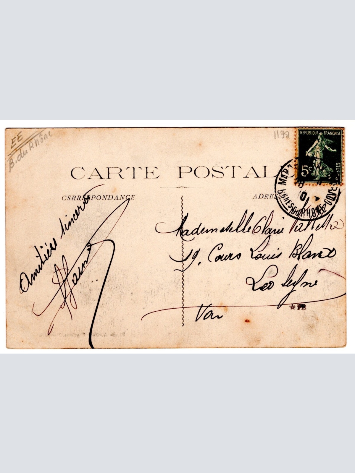 AK, Marseille, Aviation, Fischer se dirigeant, Frankreich, Ansichtskarte (S7398)