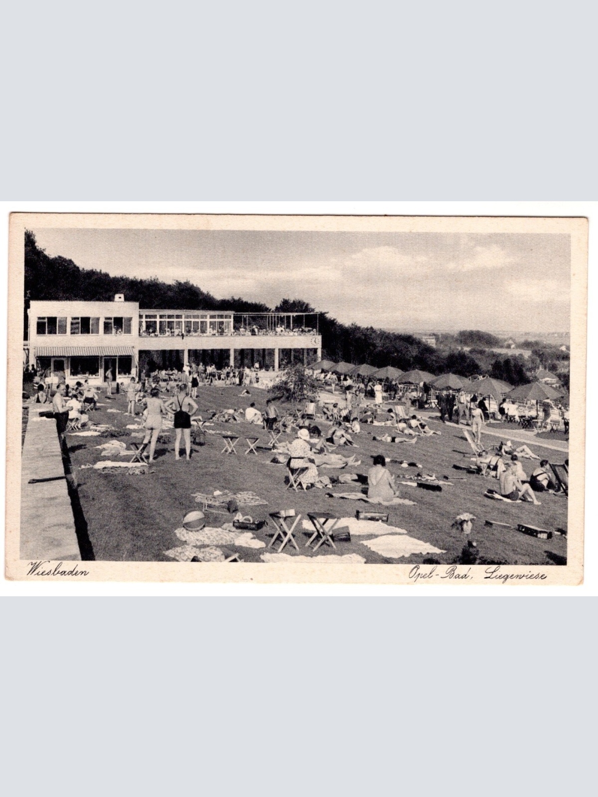 AK, Wiesbaden, Liegewiese, Hessen, Ansichtskarte (S7408)