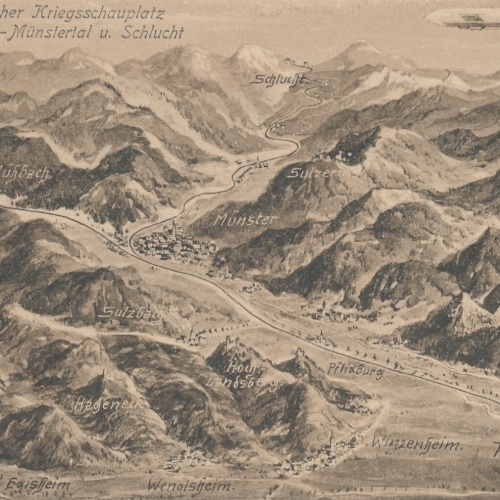 AK Westlicher Kriegsschauplatz mit Zeppelin Militaria Ansichtskarte (14619)