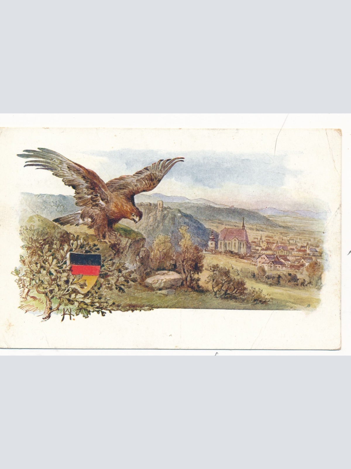 AK aus Innsbruck Adler mit Wappen Ansichtskarte (14687)