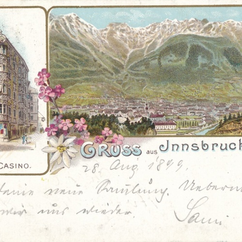 Litho - Karte gruss aus Innsbruck Kathol . Casino Ansichtskarte (14672)