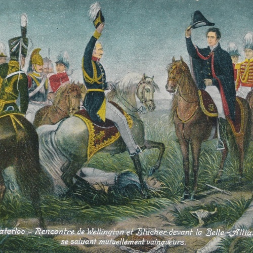 AK Waterloo Recontre de Wellington et Bucker Ansichtskarte (14852)