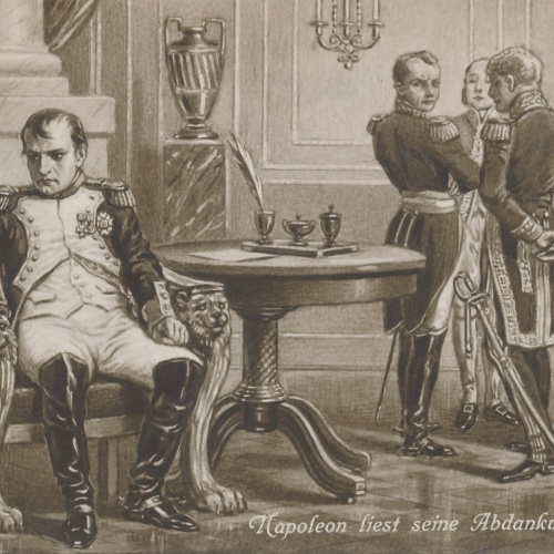 AK Napoleon liest seine Abdankungs - Urkunde Ansichtskarte (14856)