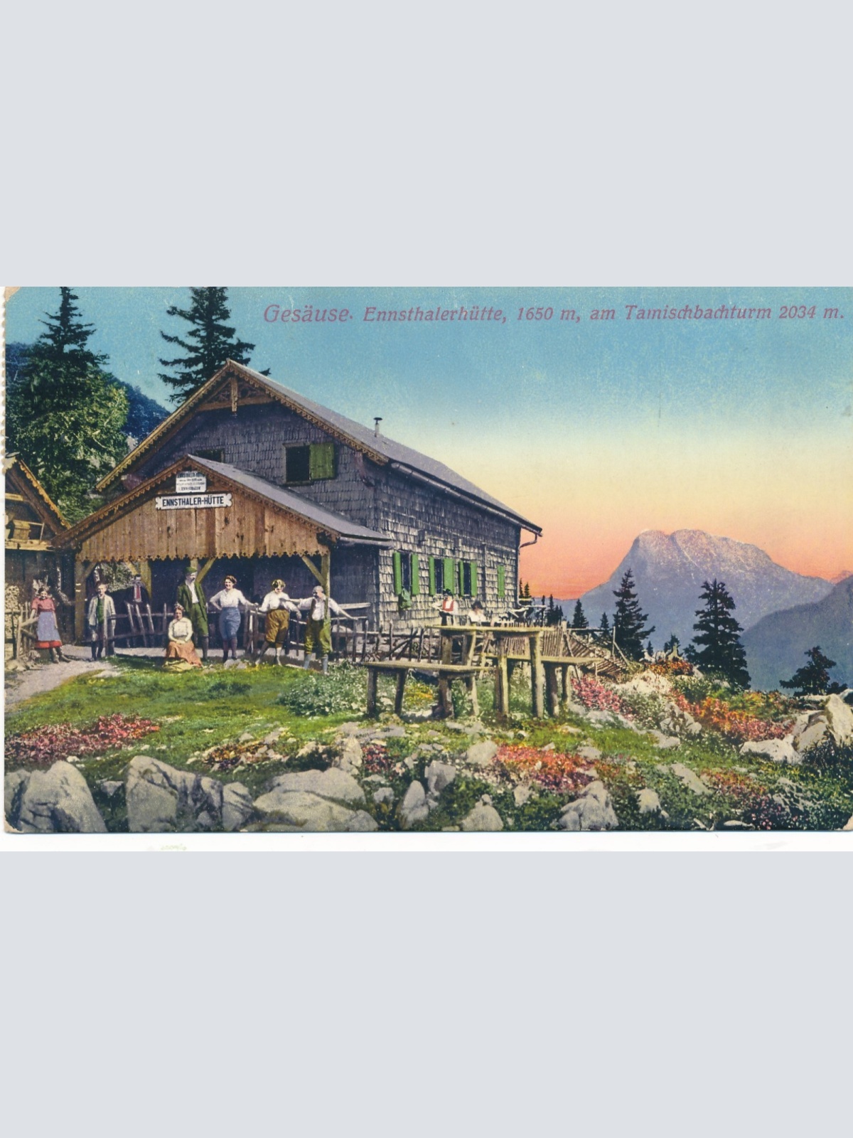 AK aus dem Gesäuse Ennsthalerhütte Steiermark Ansichtskarte (14814)