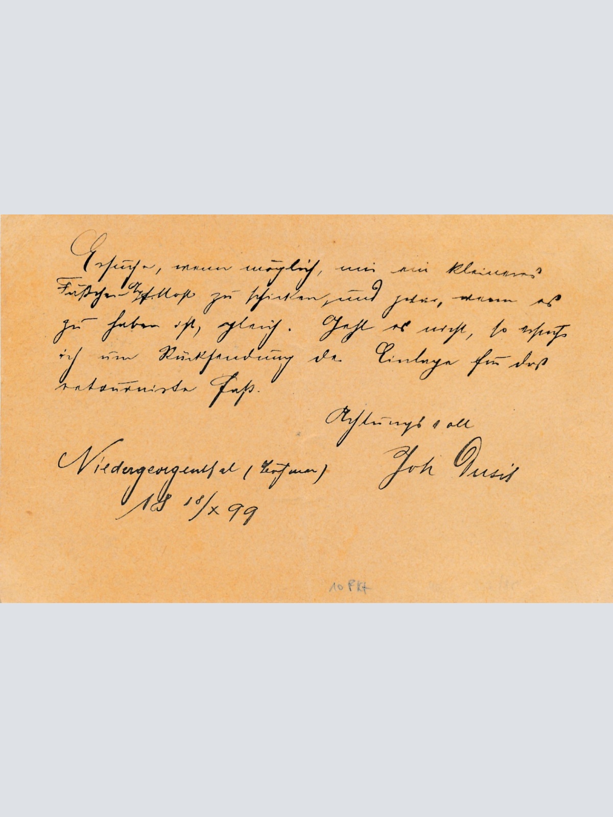 2 Kreuzer Ganzsachen - Karte aus Nieder Georgenthal (14917)