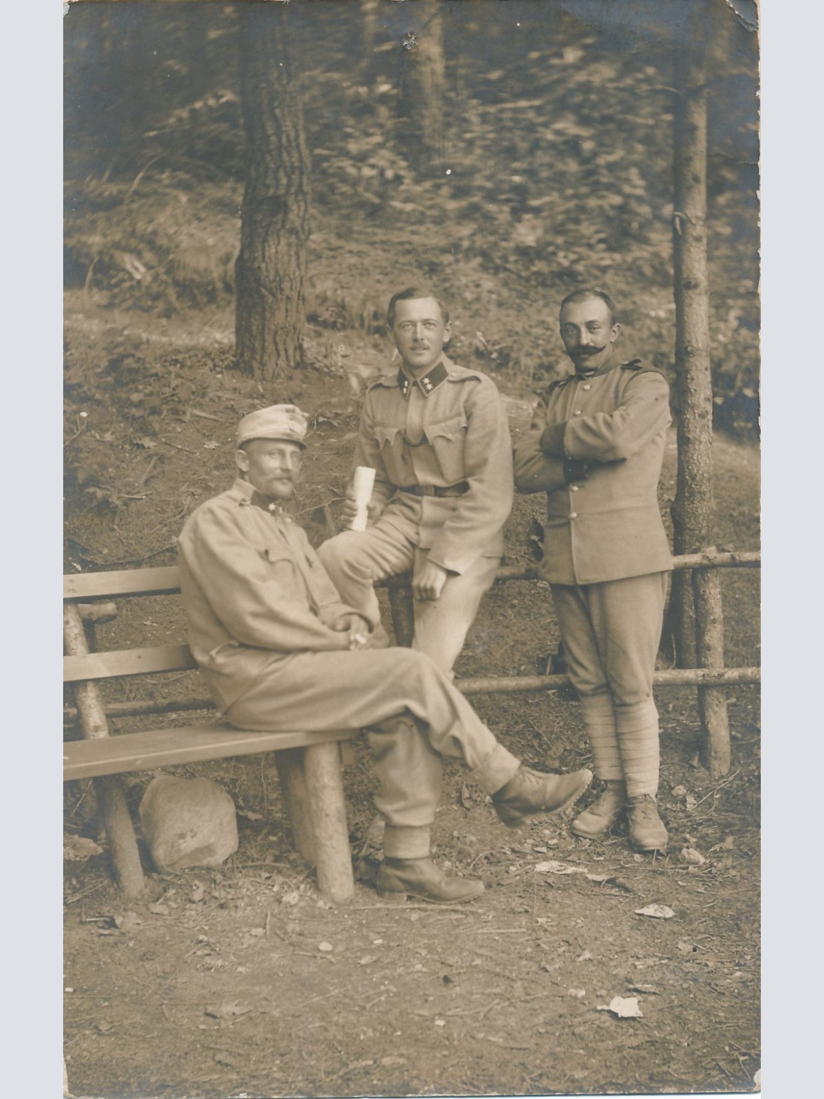 AK Foto von drei Soldaten Militaria (14746)