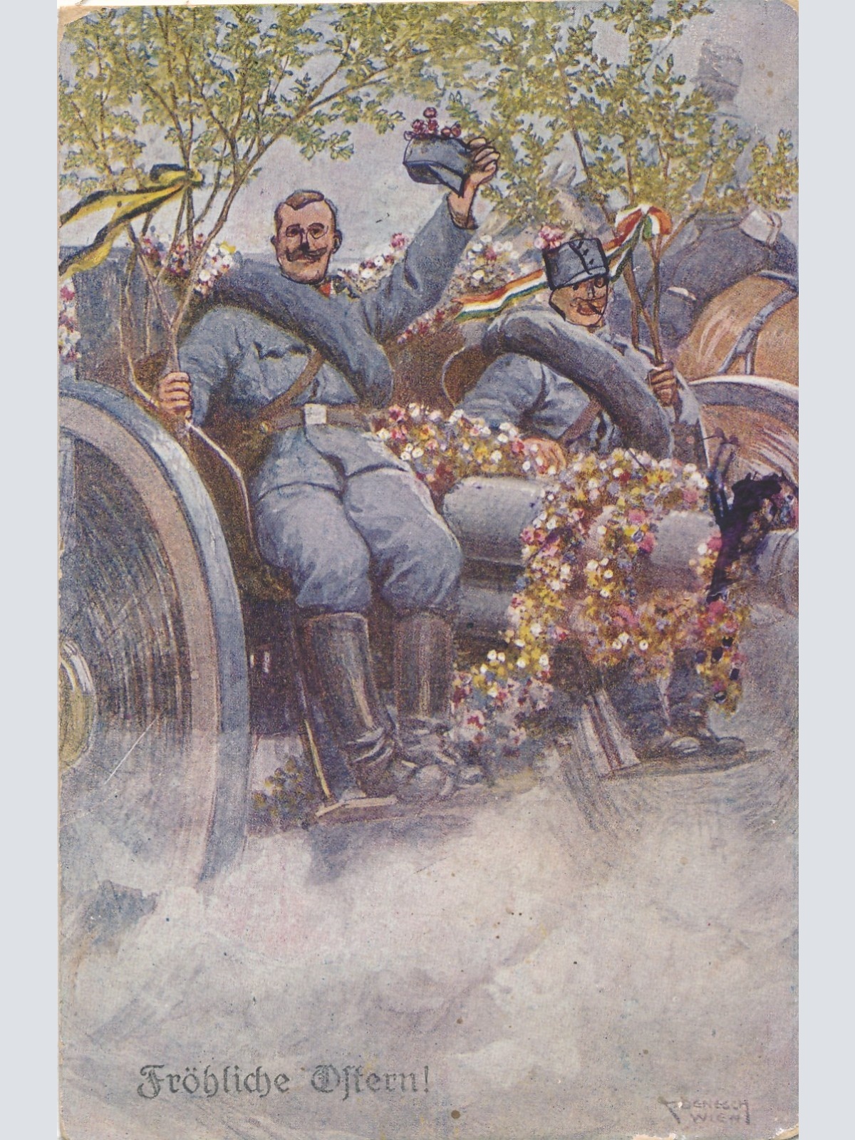 AK Soldaten am Feiern Frohe Ostern Militaria (14723)