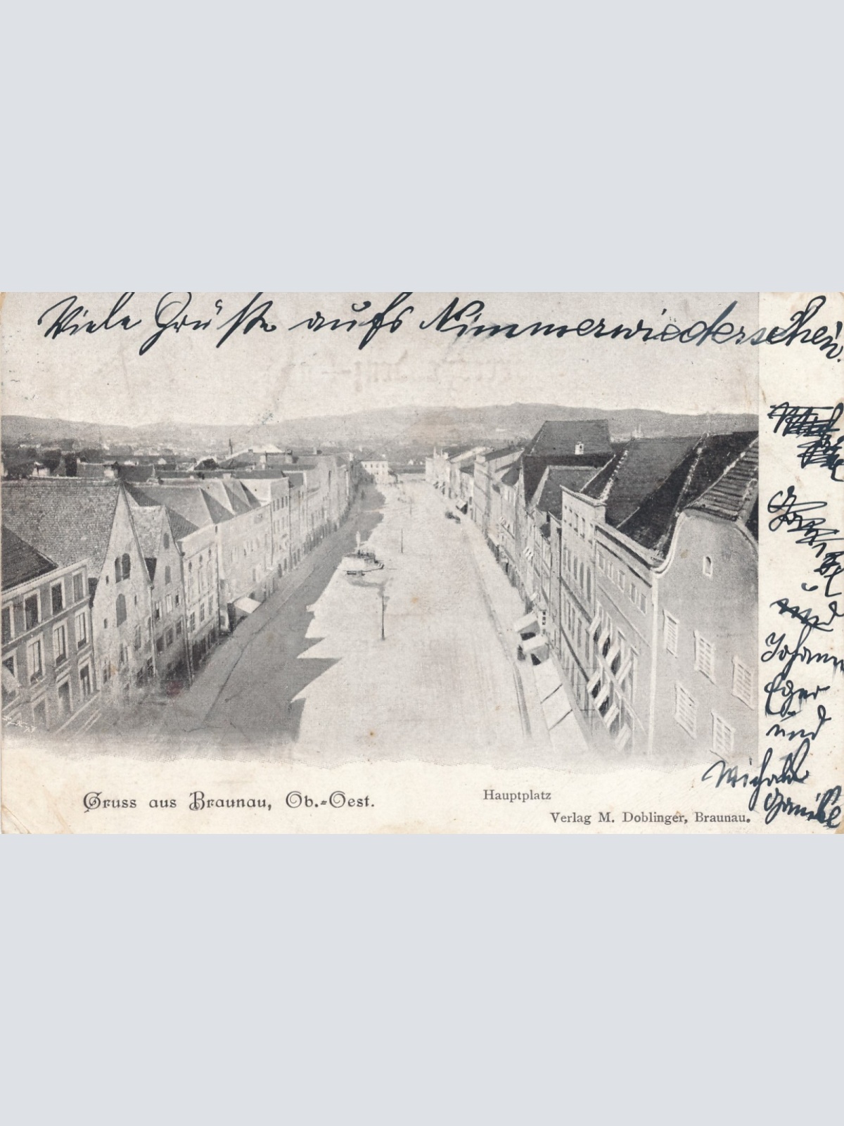 AK gruss aus Braunau Hauptplatz Oberösterreich Ansichtskarte (15061)