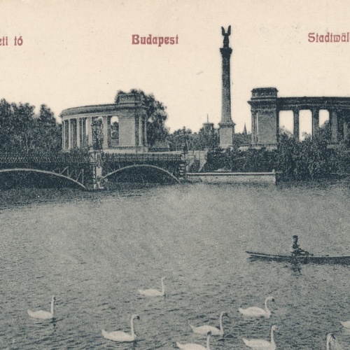 AK aus Budapest Stadtwäldchen Teich Ungarn Ansichtskarte (14925)