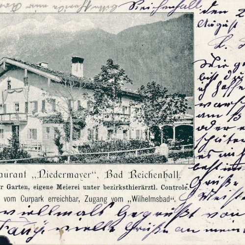 AK aus Bad Reichenhall mit Cafe Rest. Niedermayer Bayern Ansichtskarte (14927)