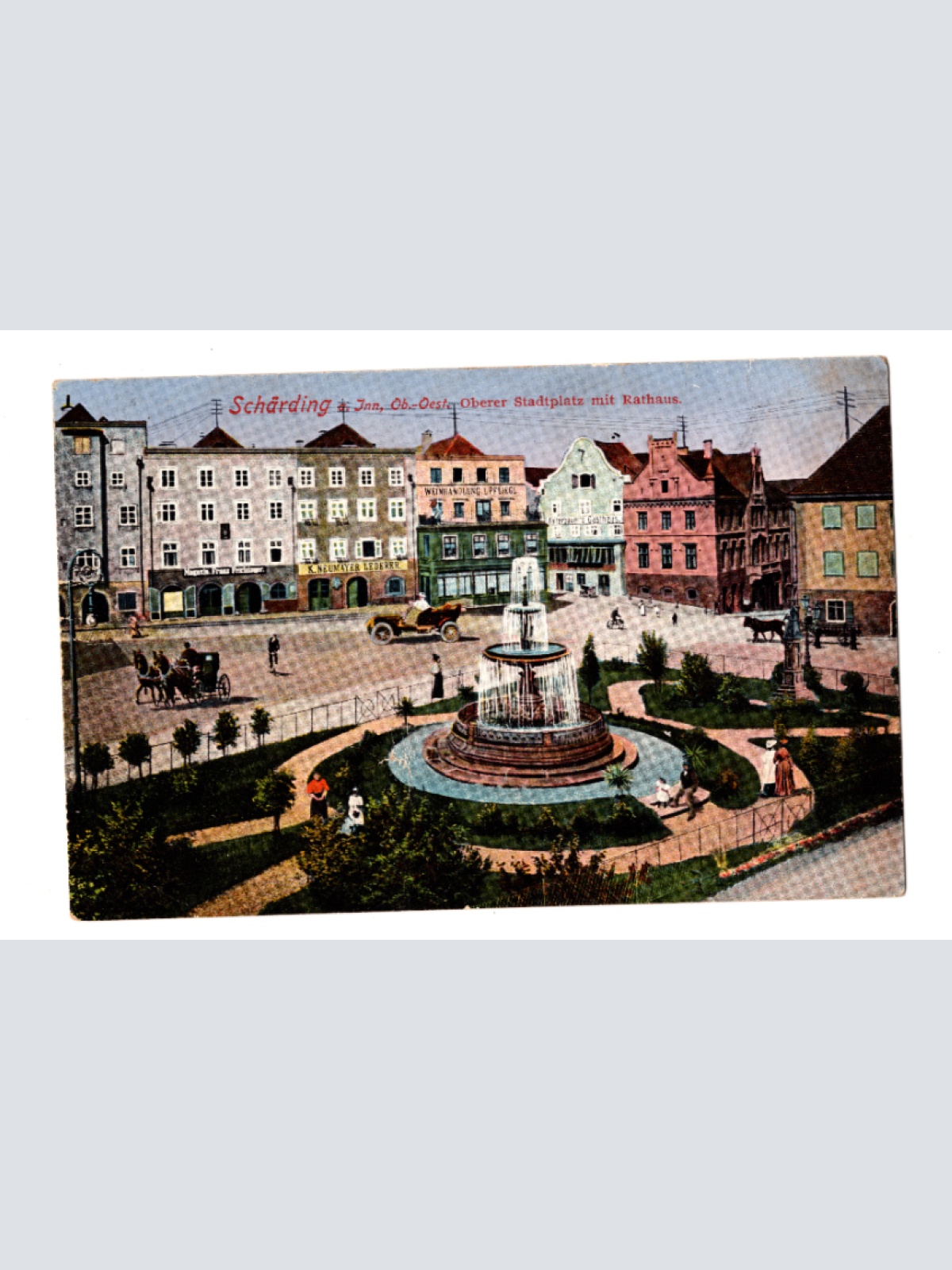 AK aus Schärding a. Inn, Stadtp. mit Rathaus,Oberösterreich Ansichtskarte (F410)