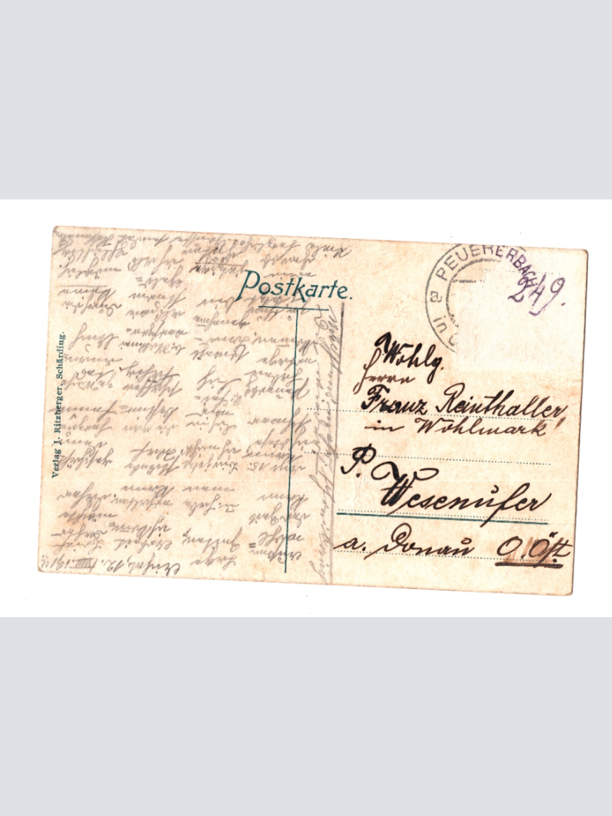 AK aus Schärding a. Inn, Stadtp. mit Rathaus,Oberösterreich Ansichtskarte (F410)