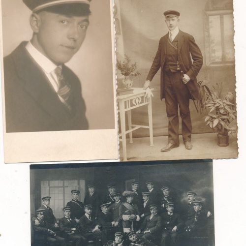 3 Karten Studentika Portrait und Gruppenfoto Ansichtskarte (14980)