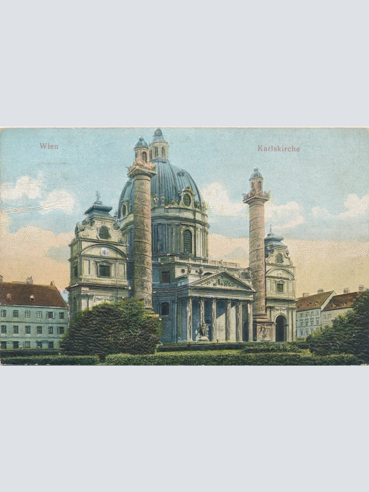 Relief - Karte aus Wien Karlskirche Ansichtskarte (14985)