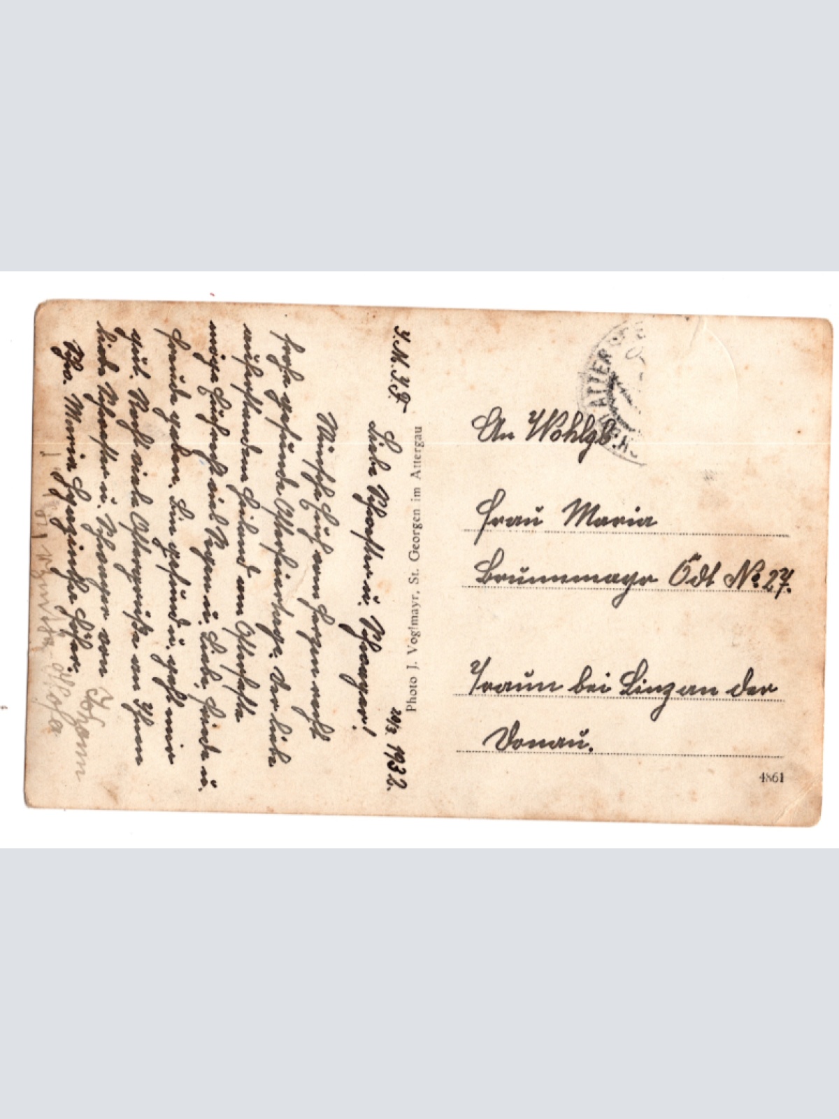 AK aus Unterach a. Attersee, Oberösterreich (F419)