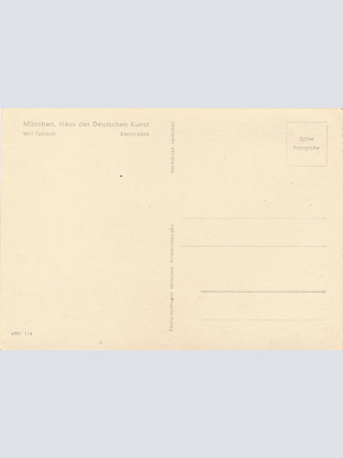 AK Haus der Deutschen Kunst Soldat trägt Kameraden Ansichtskarte (15869)