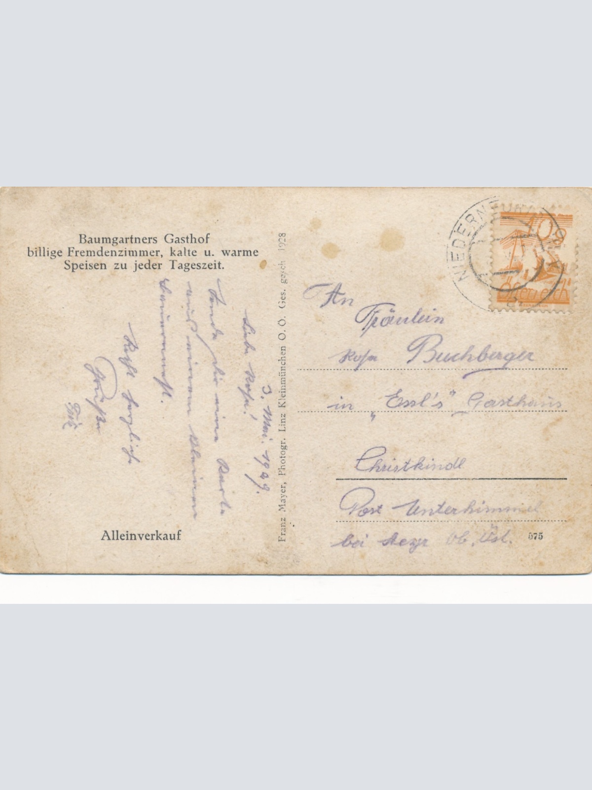 AK aus Weichstetten bei St. Martin Baumgartners Gasthof Ansichtskarte (15039)