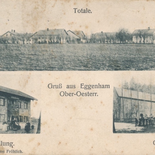 AK gruß aus Eggenham mit Handlung u Gasthaus Oberösterreich Ansichtskarte (15037