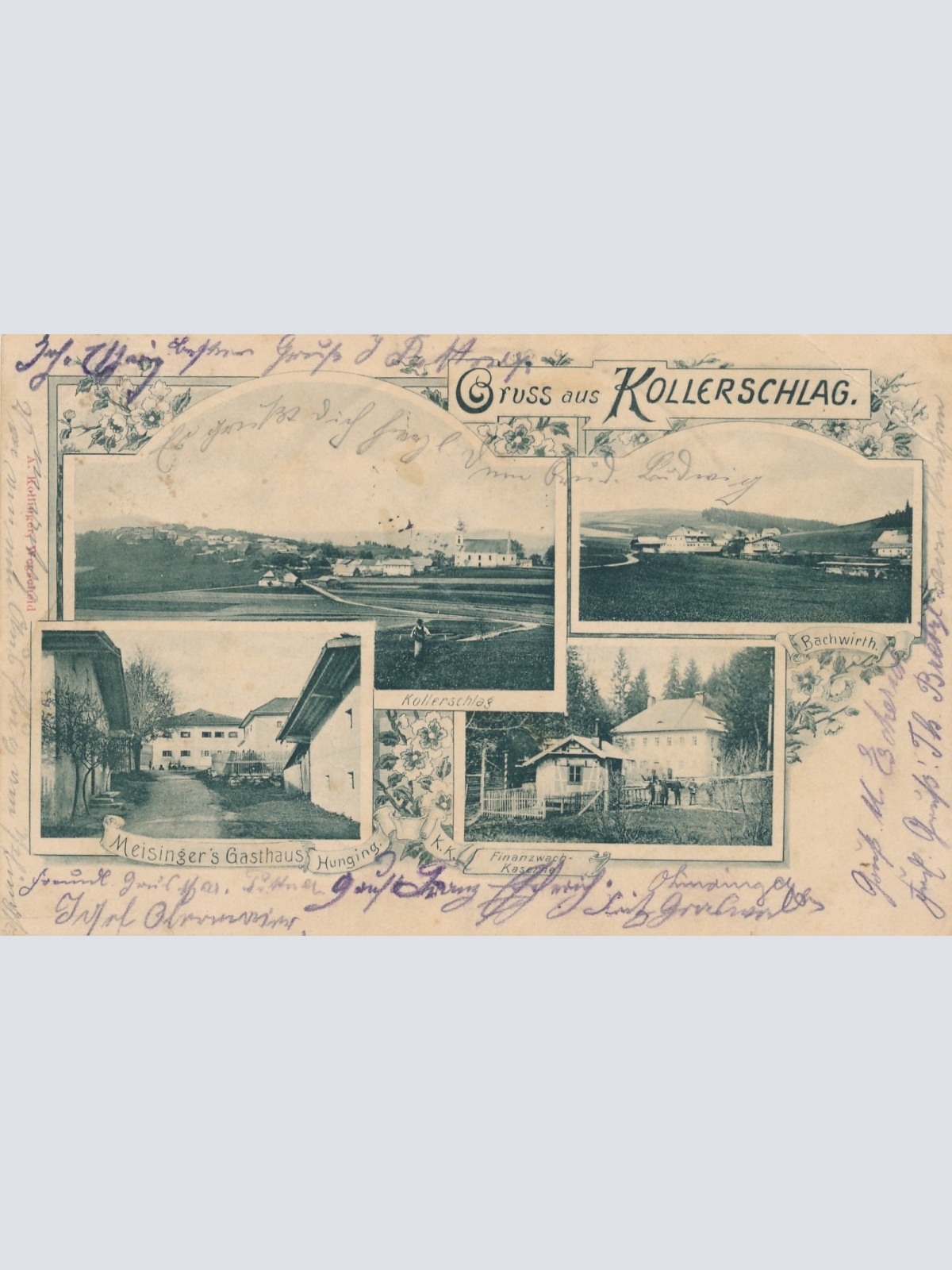 AK gruss aus Kollerschlag Meisingers Gastha Oberösterreich Ansichtskarte (15102)