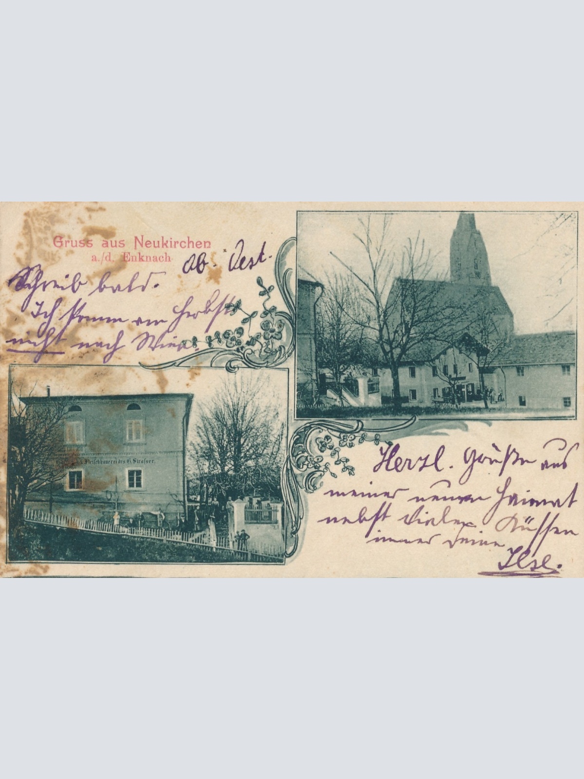 AK gruss aus Neukirchen an der Enknach Oberösterreich Ansichtskarte (15036)