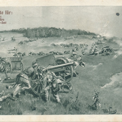 AK Militaria Rot Kreuz Karte Nr. 20 der Vormeiste und drei Fahrkanoniere (16030)