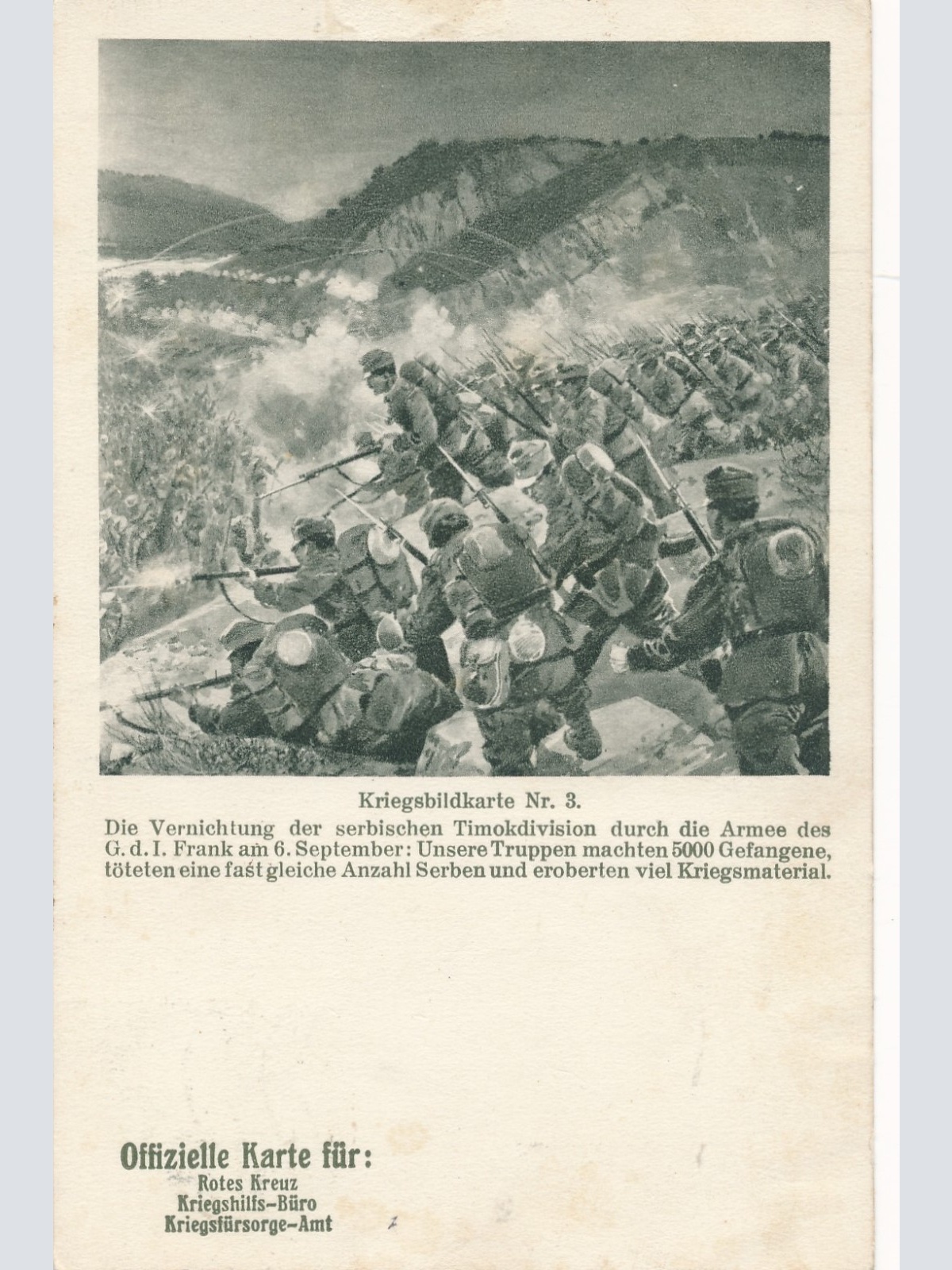 AK Militaria Rot Kreuz Karte Nr. 3 Vernichtung der Serbisch. Timokdivison (16029