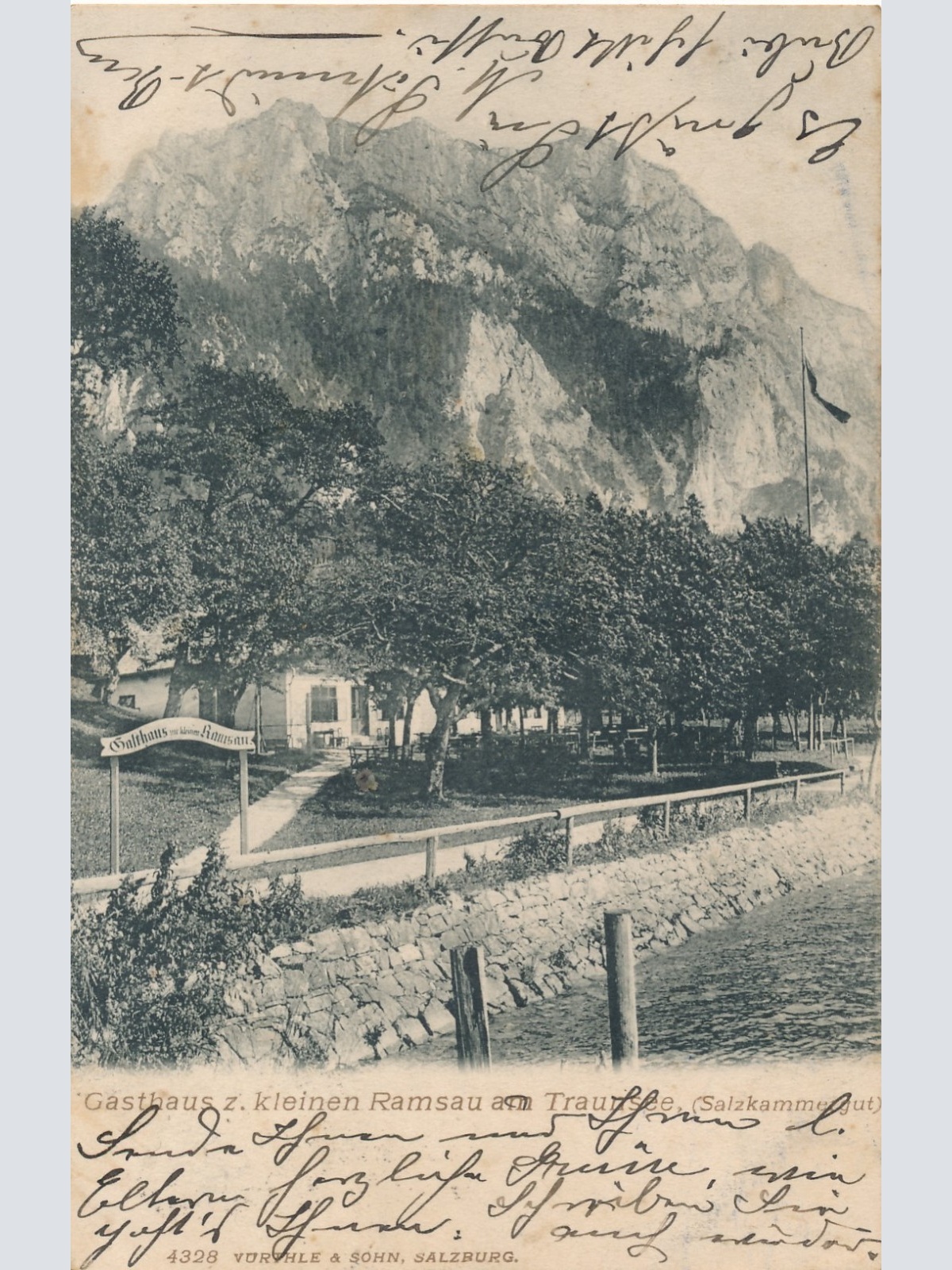 AK vom Gasthaus zur kleinen Ramsau am Traunsee Oberöst. Ansichtskarte (15048)