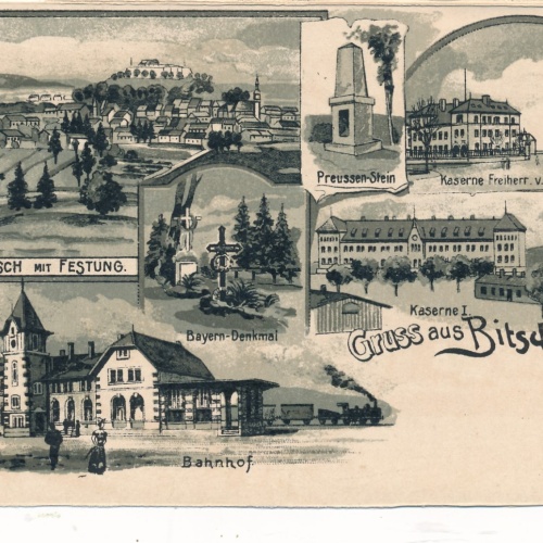 AK aus Bitsch Lothringen mit Kaserne Ansichtskarte (15122)