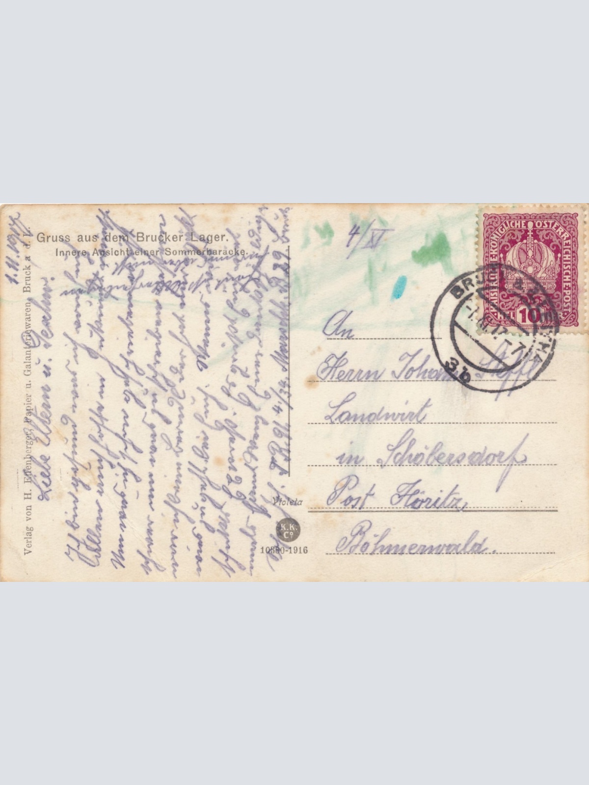 AK Militaria Gruss aus dem Brucker Lager Bruck an der Leitha Ansichtskarte 15975