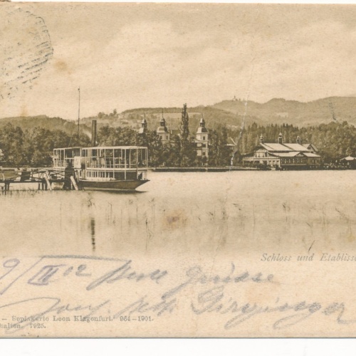 AK aus Velden Schloss und Etablissement Wahliss Kärnten Ansichtskarte (16063)