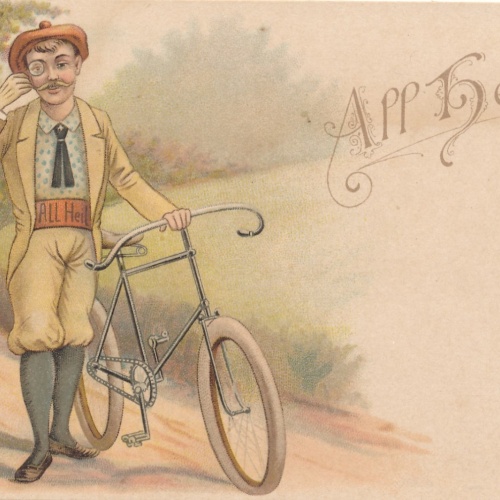 AK All Heil mann mit Fahrad Ansichtskarte (15874)